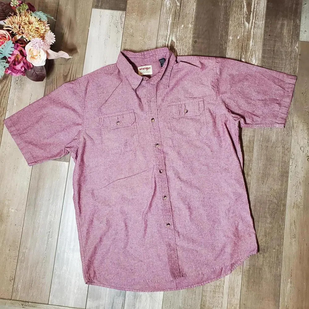 Wrangler Authentics Men's Short Sleeve Classic Woven Shirt Size Large